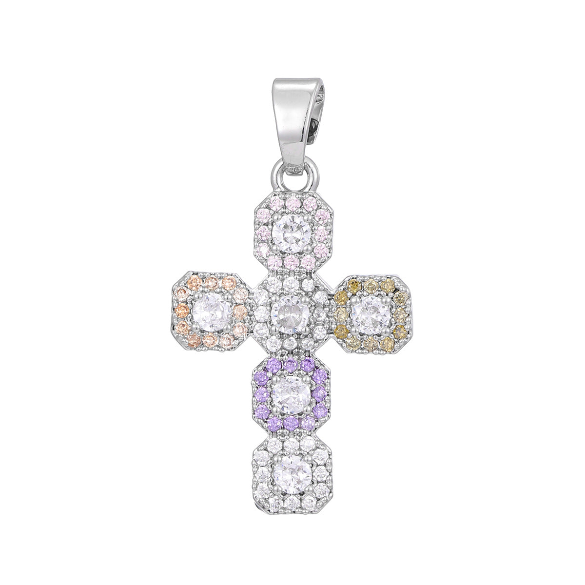 fashion personality color cross necklace