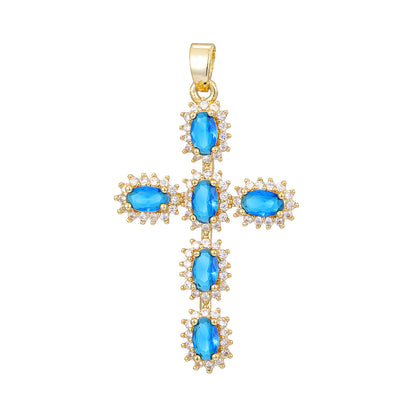 fashion personality color cross necklace