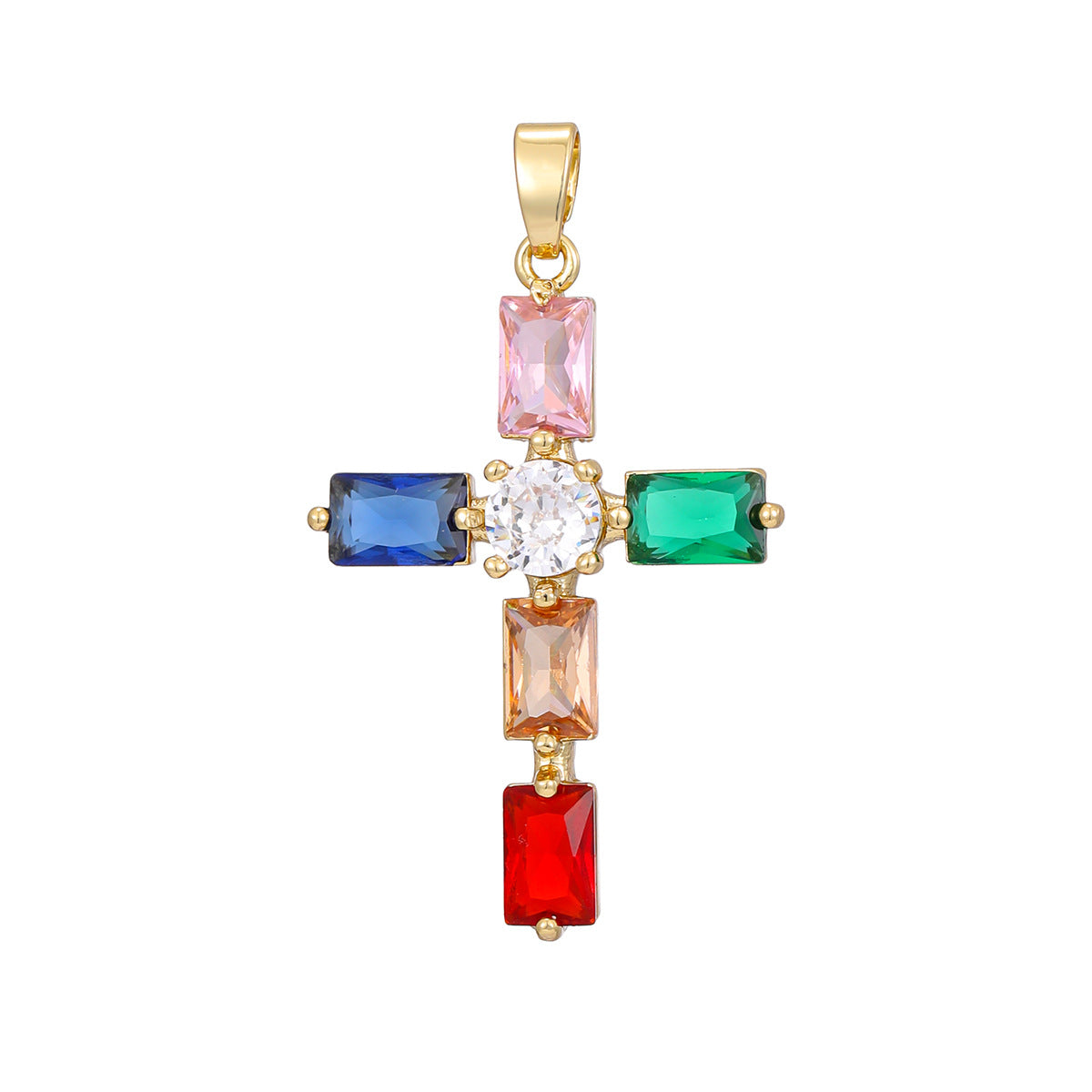 fashion personality color cross necklace