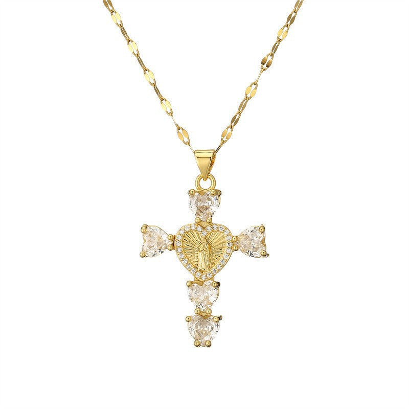 fashion personality color cross necklace