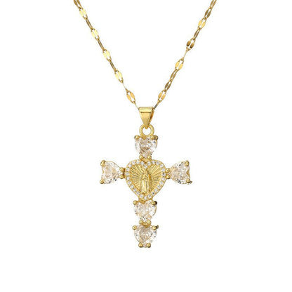 fashion personality color cross necklace
