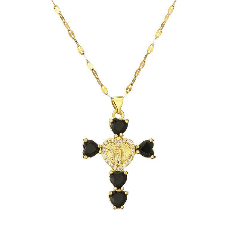 fashion personality color cross necklace