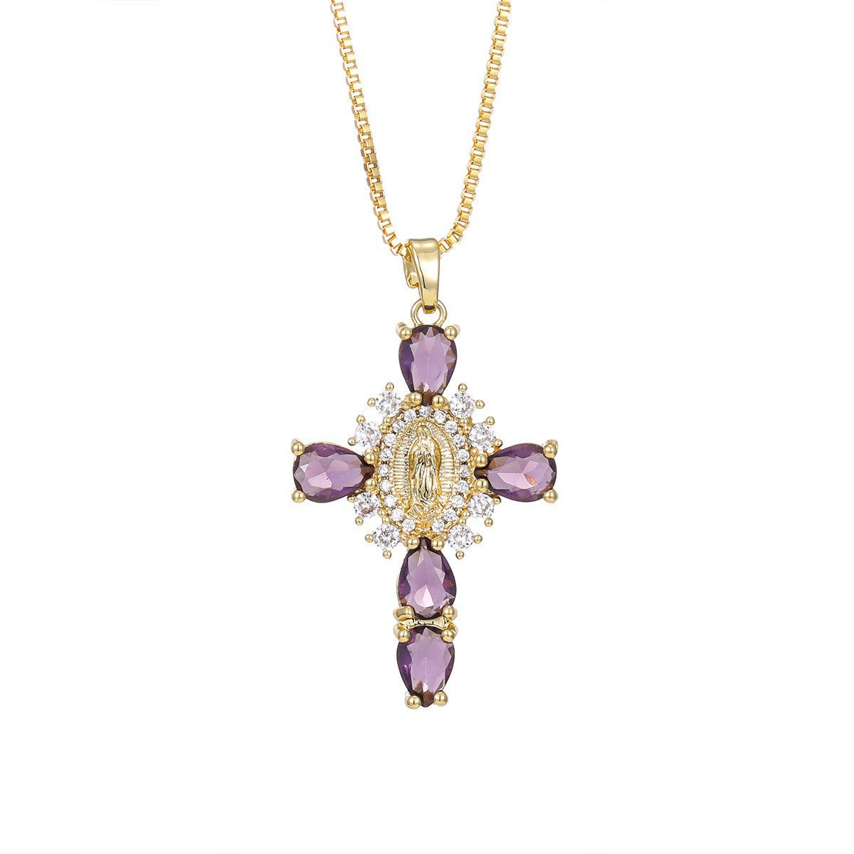 fashion personality color cross necklace