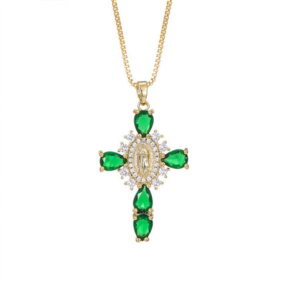 fashion personality color cross necklace