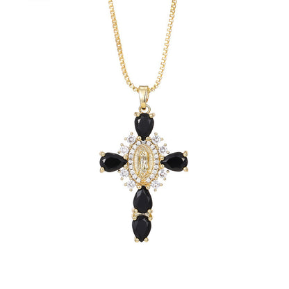 fashion personality color cross necklace