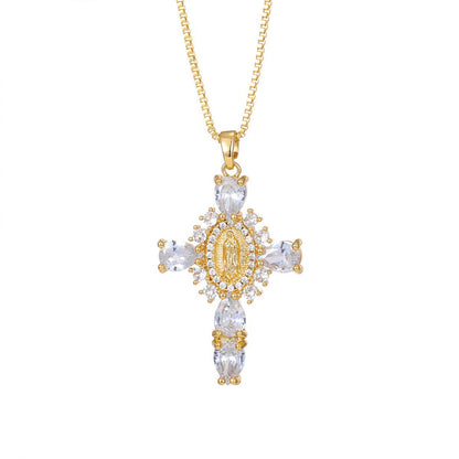 fashion personality color cross necklace