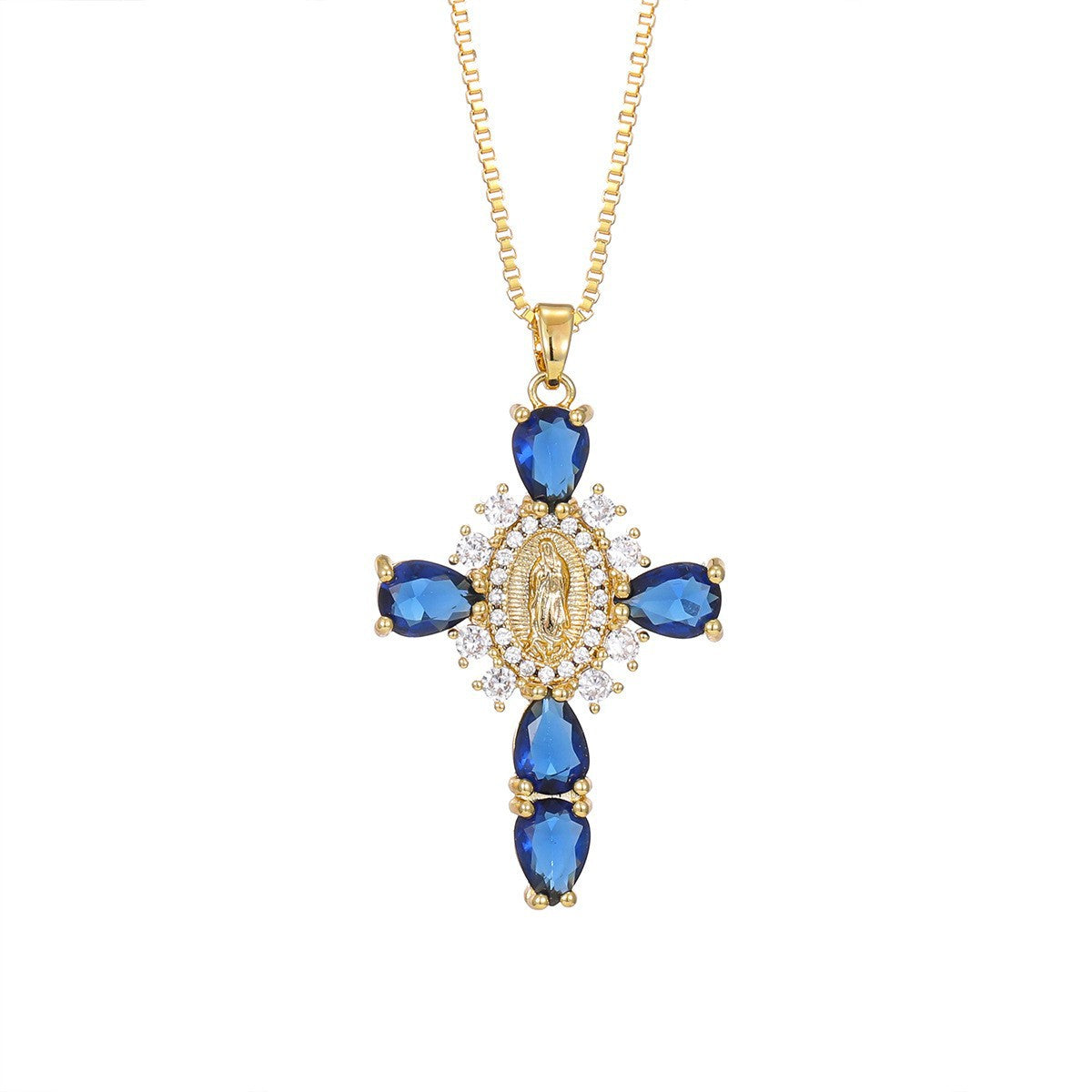 fashion personality color cross necklace