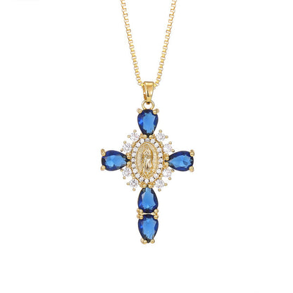 fashion personality color cross necklace