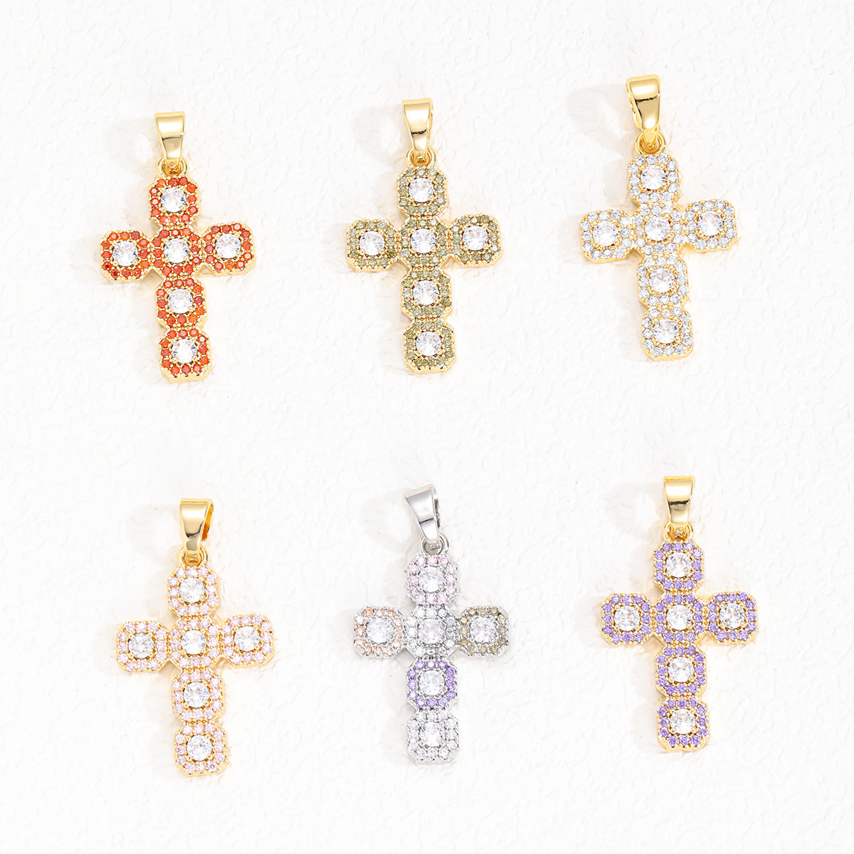 fashion personality color cross necklace