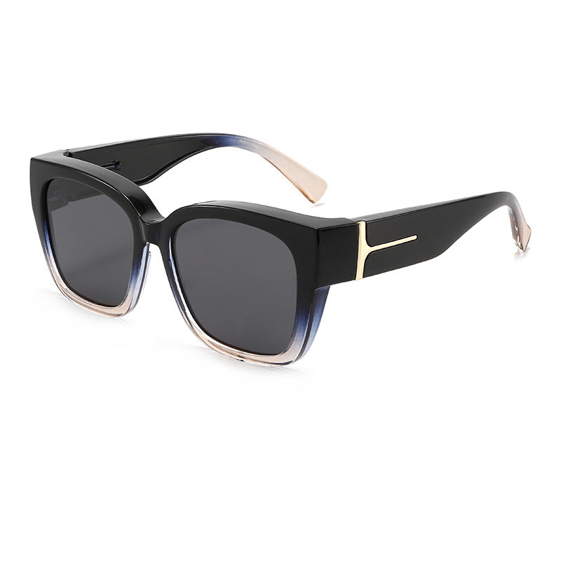 Fashion Polarized Clip-On Sunglasses Square Frame