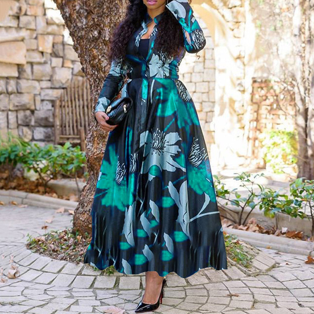 Fashion Printed Flared Women Dress
