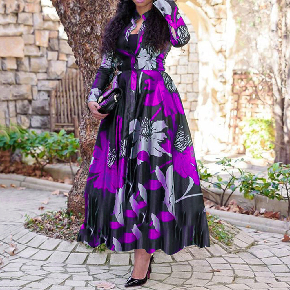 Fashion Printed Flared Women Dress