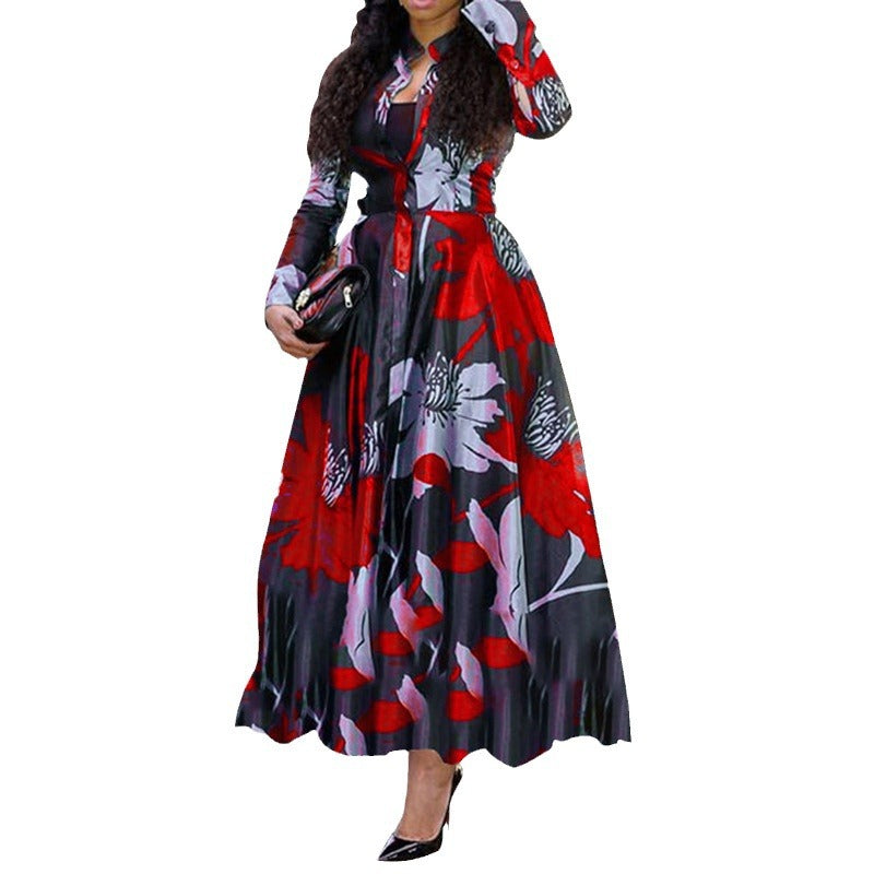 Fashion Printed Flared Women Dress