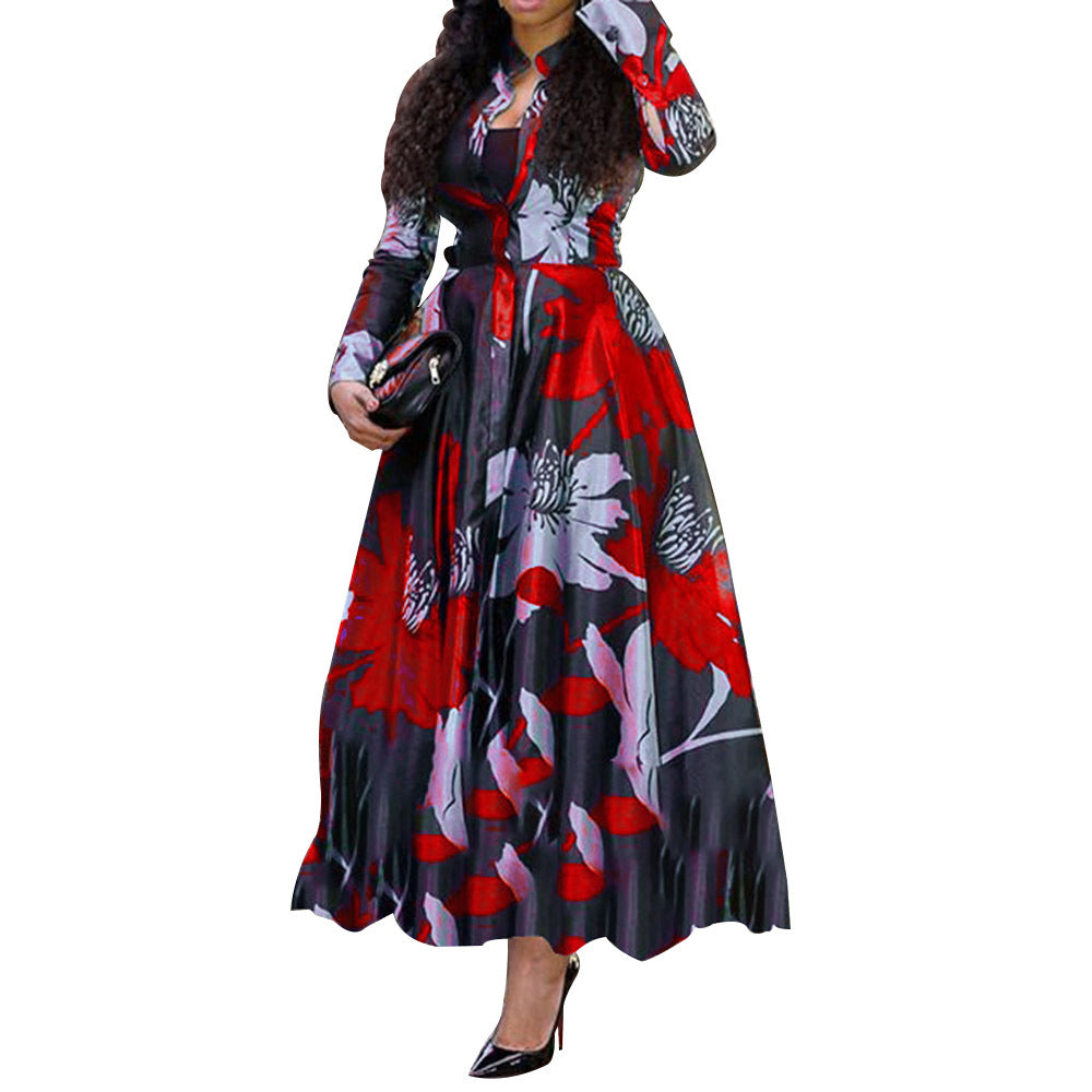 Fashion Printed Flared Women Dress