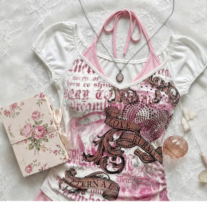 Fashion Printed Pattern Women's Short-Sleeved