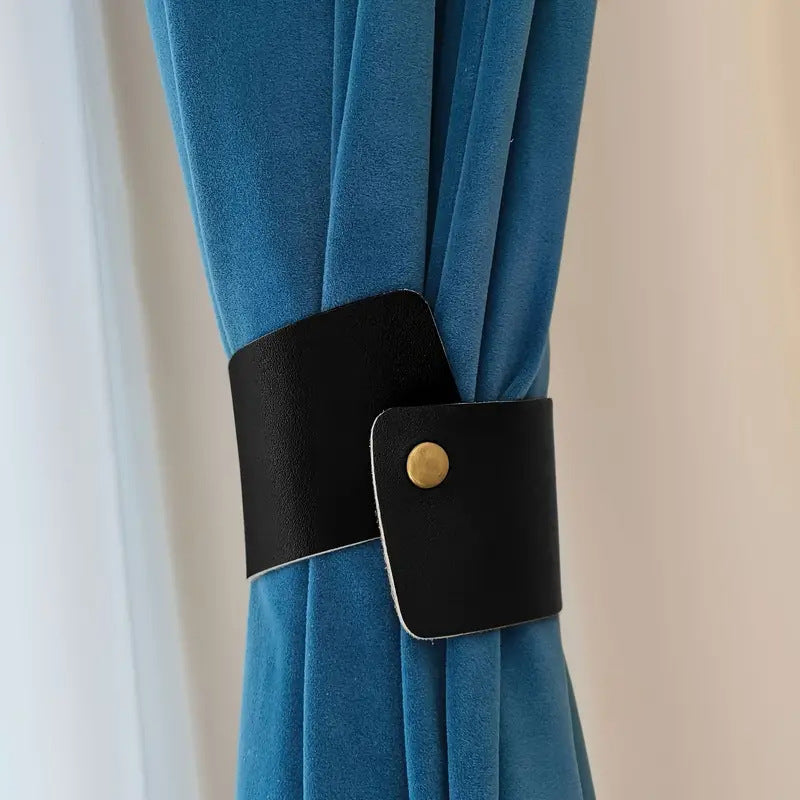 Fashion PU Leather Handmade Adjustable Elastic Belt Curtain Tie-Back Clothing Accessory
