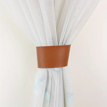 Fashion PU Leather Handmade Adjustable Elastic Belt Curtain Tie-Back Clothing Accessory