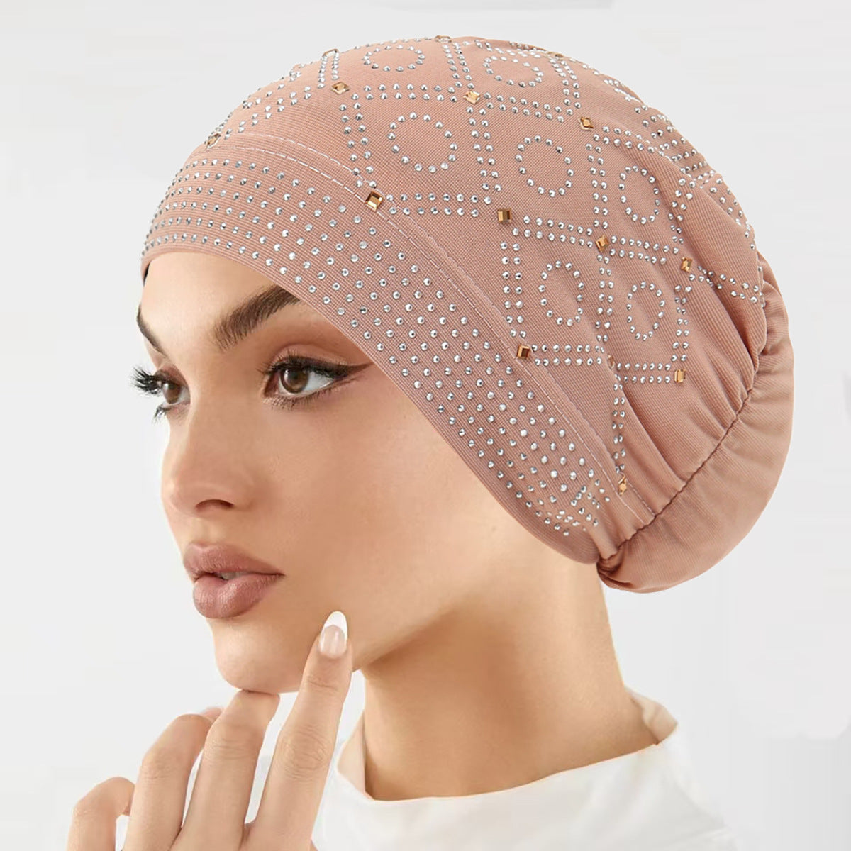Fashion Rhinestone Crystal Turban Hat
