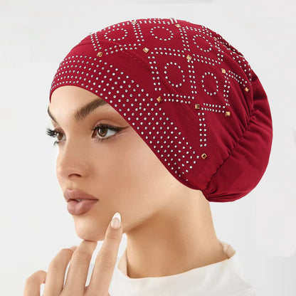 Fashion Rhinestone Crystal Turban Hat