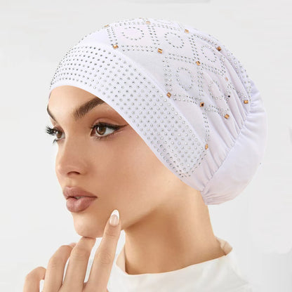 Fashion Rhinestone Crystal Turban Hat