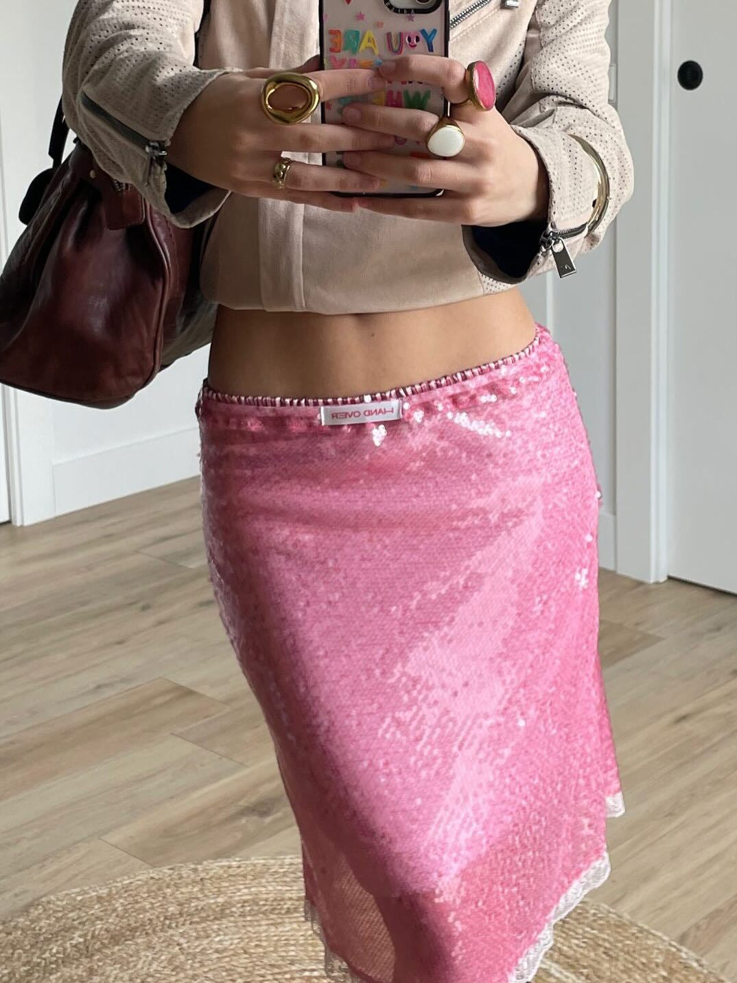 Fashion Sequins Lace Bead A-line Skirt