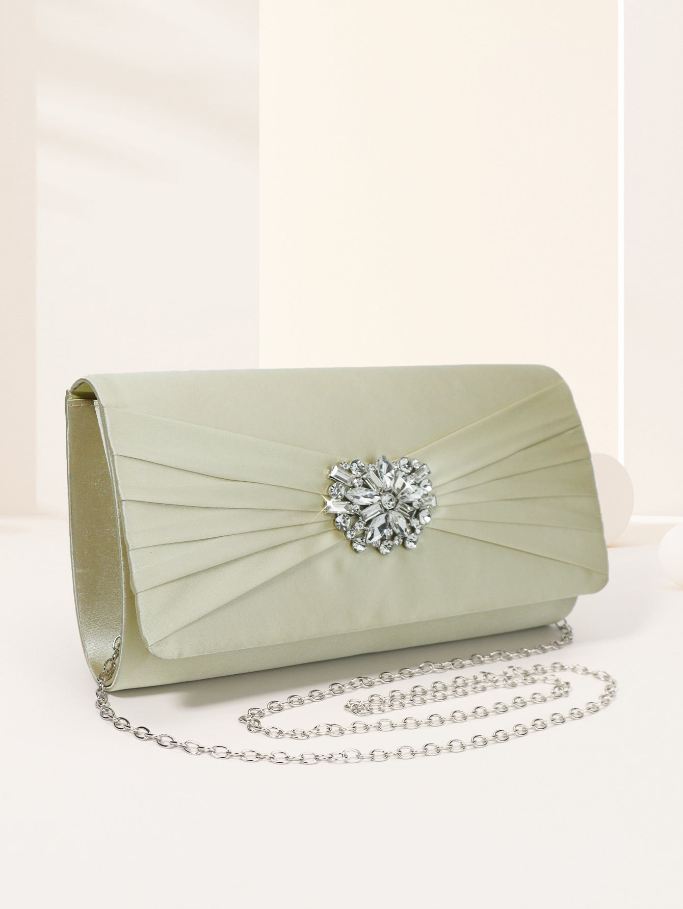 Fashion Silk Diamond Chain Handbag
