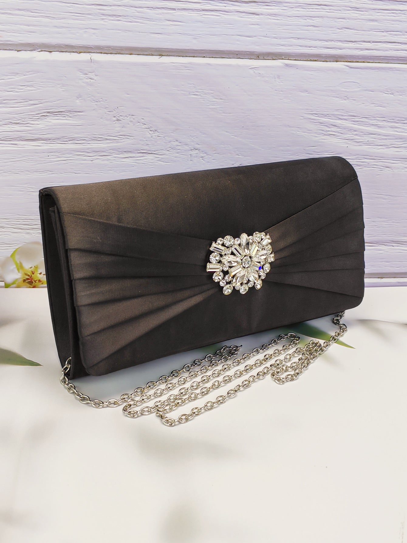 Fashion Silk Diamond Chain Handbag