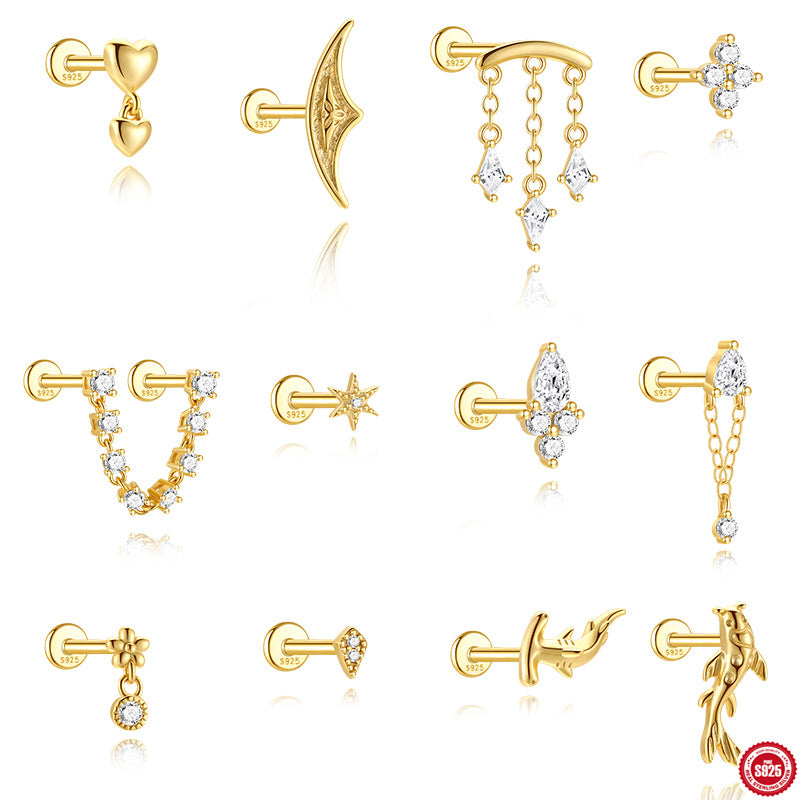 Fashion Silver Thematic Stud Earrings