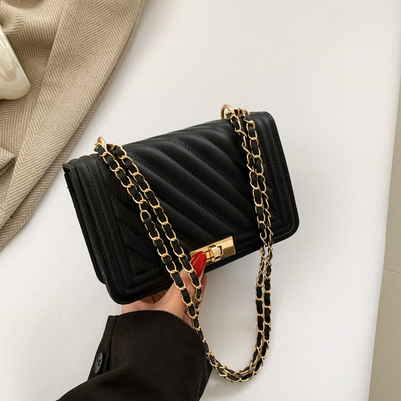 Fashion Simple Elegant Lock Chain Small Bag