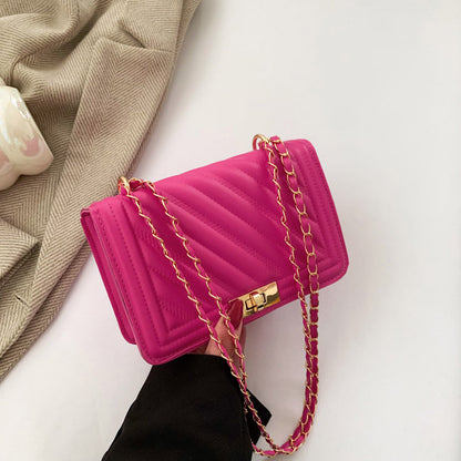 Fashion Simple Elegant Lock Chain Small Bag
