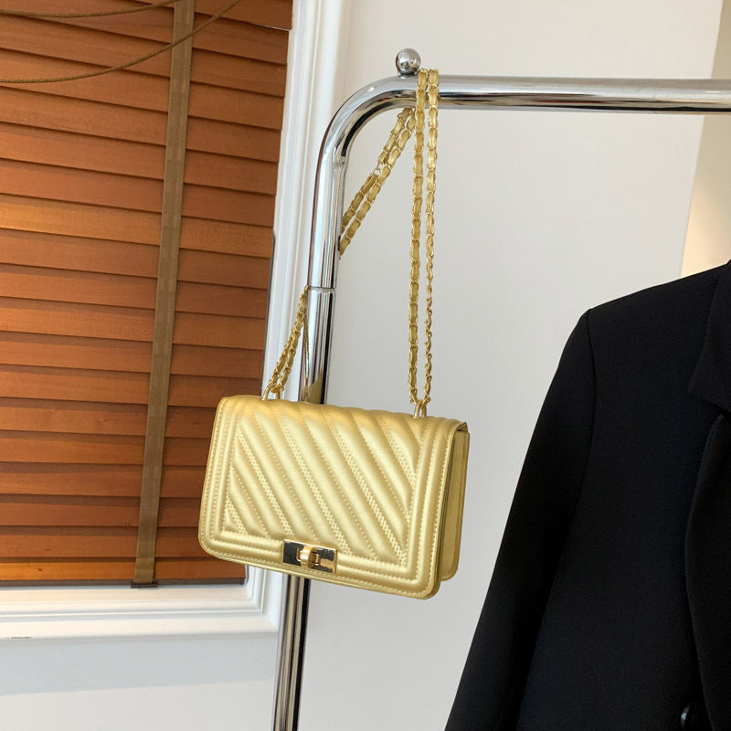 Fashion Simple Elegant Lock Chain Small Bag