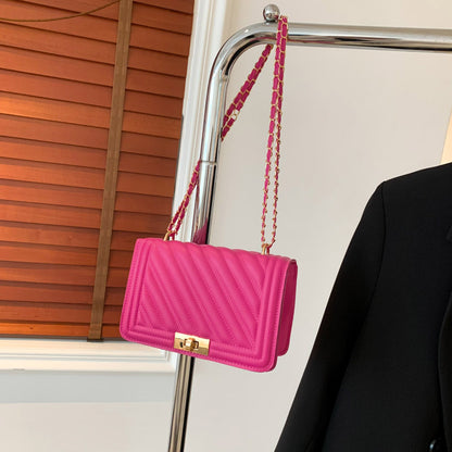 Fashion Simple Elegant Lock Chain Small Bag
