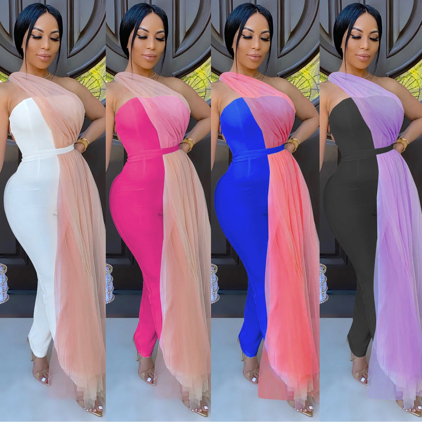 Fashion Sleeveless Mesh Jumpsuit for Women
