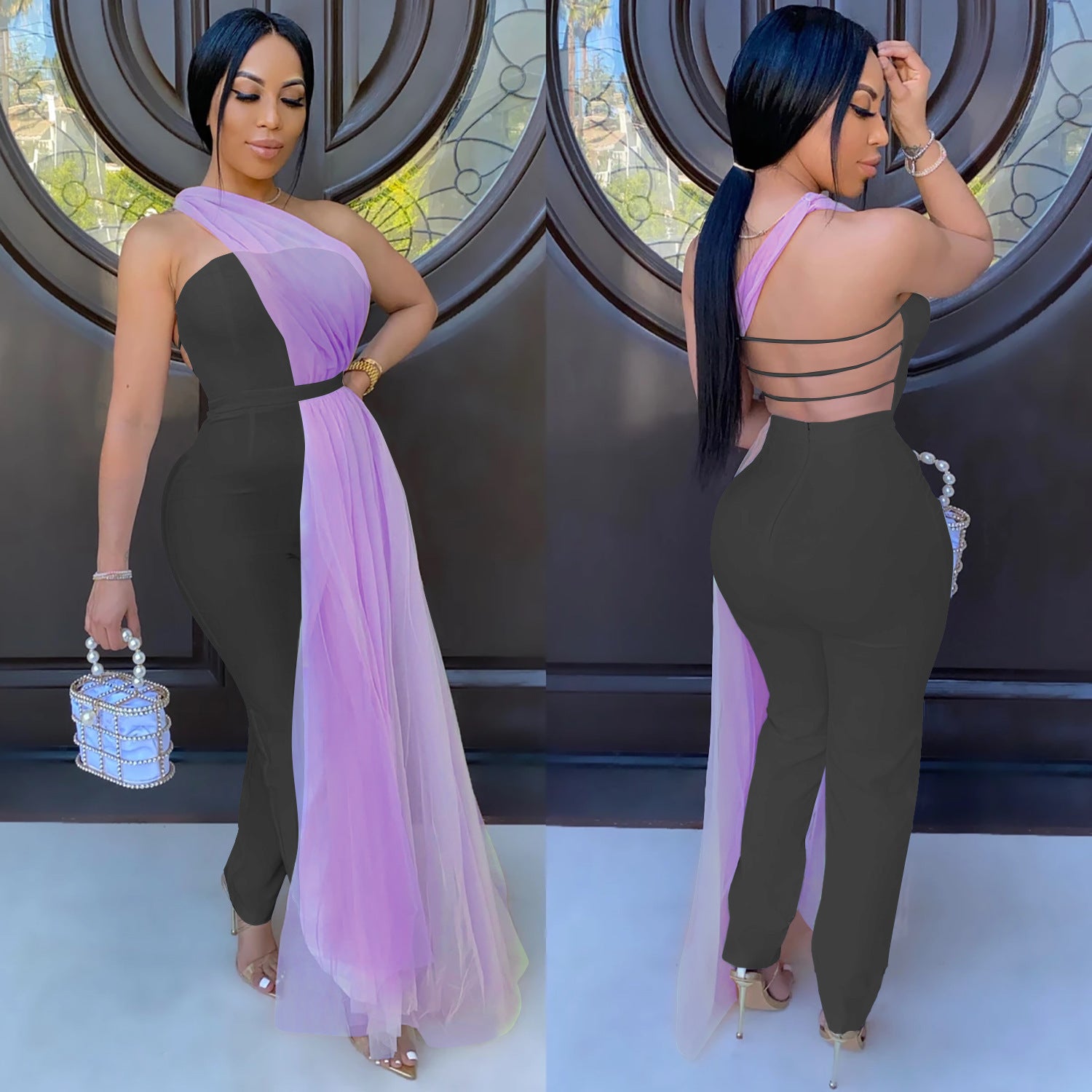 Fashion Sleeveless Mesh Jumpsuit for Women