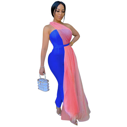 Fashion Sleeveless Mesh Jumpsuit for Women