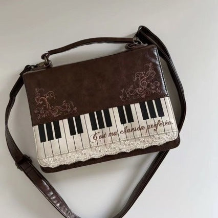 Fashion Square Crossbody Bag with Piano Note Design