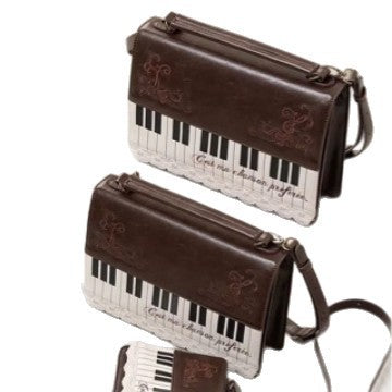 Fashion Square Crossbody Bag with Piano Note Design