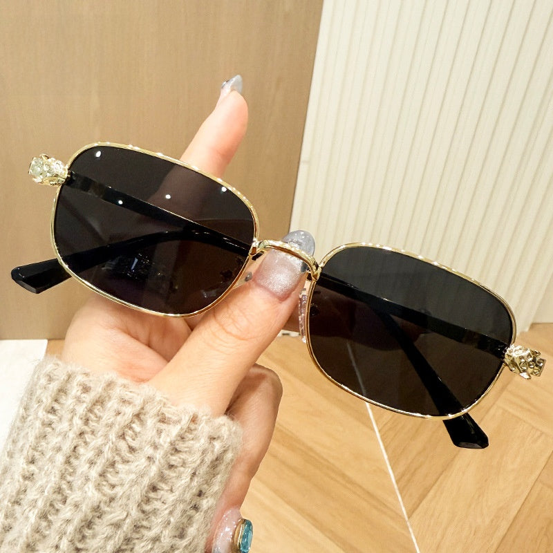 Fashion Square Frame Metal Sunglasses