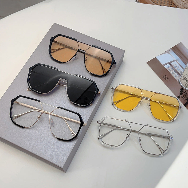 Fashion Square Metal Frame Sunglasses UV400 Protection