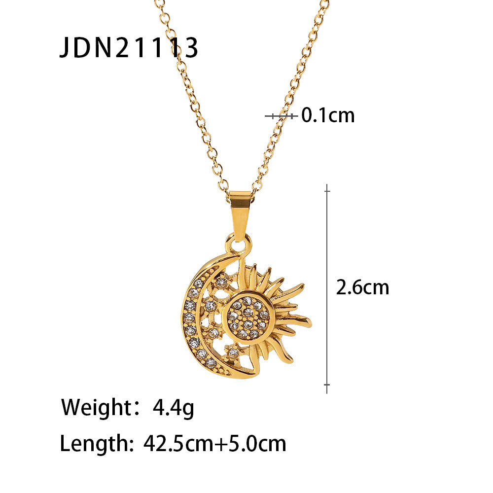 Fashion Stainless Steel Geometric Necklace with Titanium Pendant