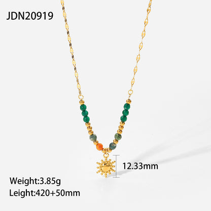 Fashion Stainless Steel Geometric Necklace with Titanium Pendant
