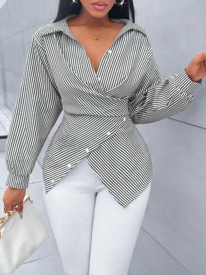 Fashion Striped Long Sleeve Women's Shirt