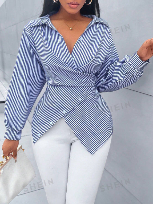 Fashion Striped Long Sleeve Women's Shirt
