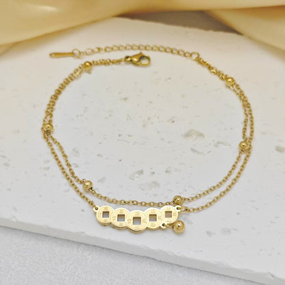 Fashion Titanium Steel Ankle Chain with Tassel