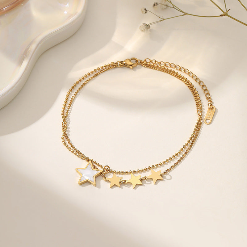 Fashion Titanium Steel Ankle Chain with Tassel