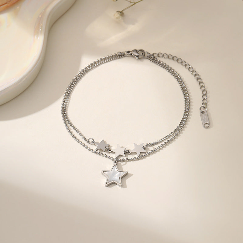 Fashion Titanium Steel Ankle Chain with Tassel