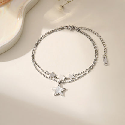 Fashion Titanium Steel Ankle Chain with Tassel