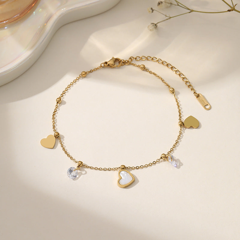 Fashion Titanium Steel Ankle Chain with Tassel