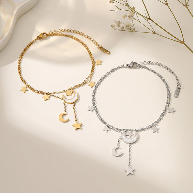 Fashion Titanium Steel Ankle Chain with Tassel