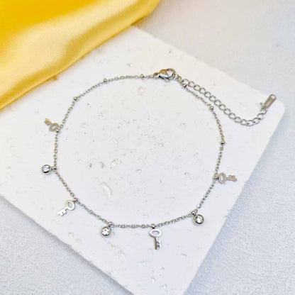 Fashion Titanium Steel Ankle Chain with Tassel